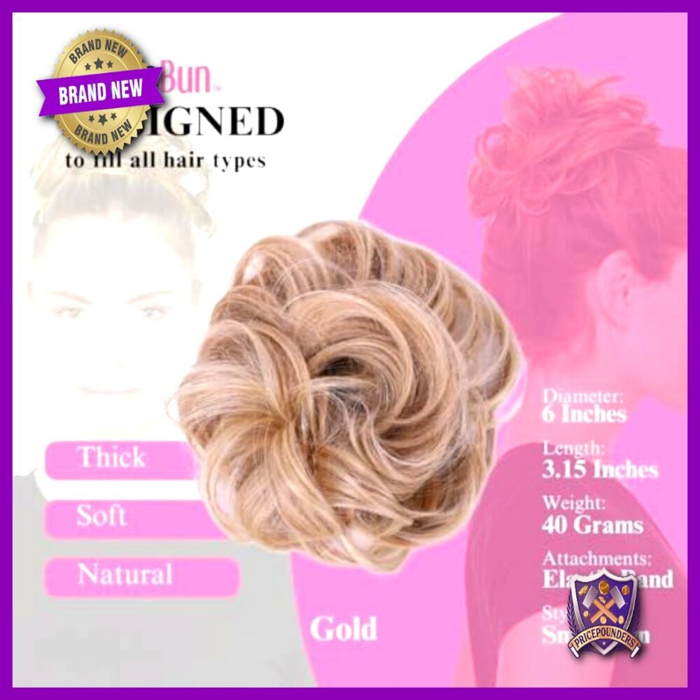 Messy Bun Hair Extension Scrunchie Lightweight Washable Synthetic Updo Styling - Picture 4 of 7